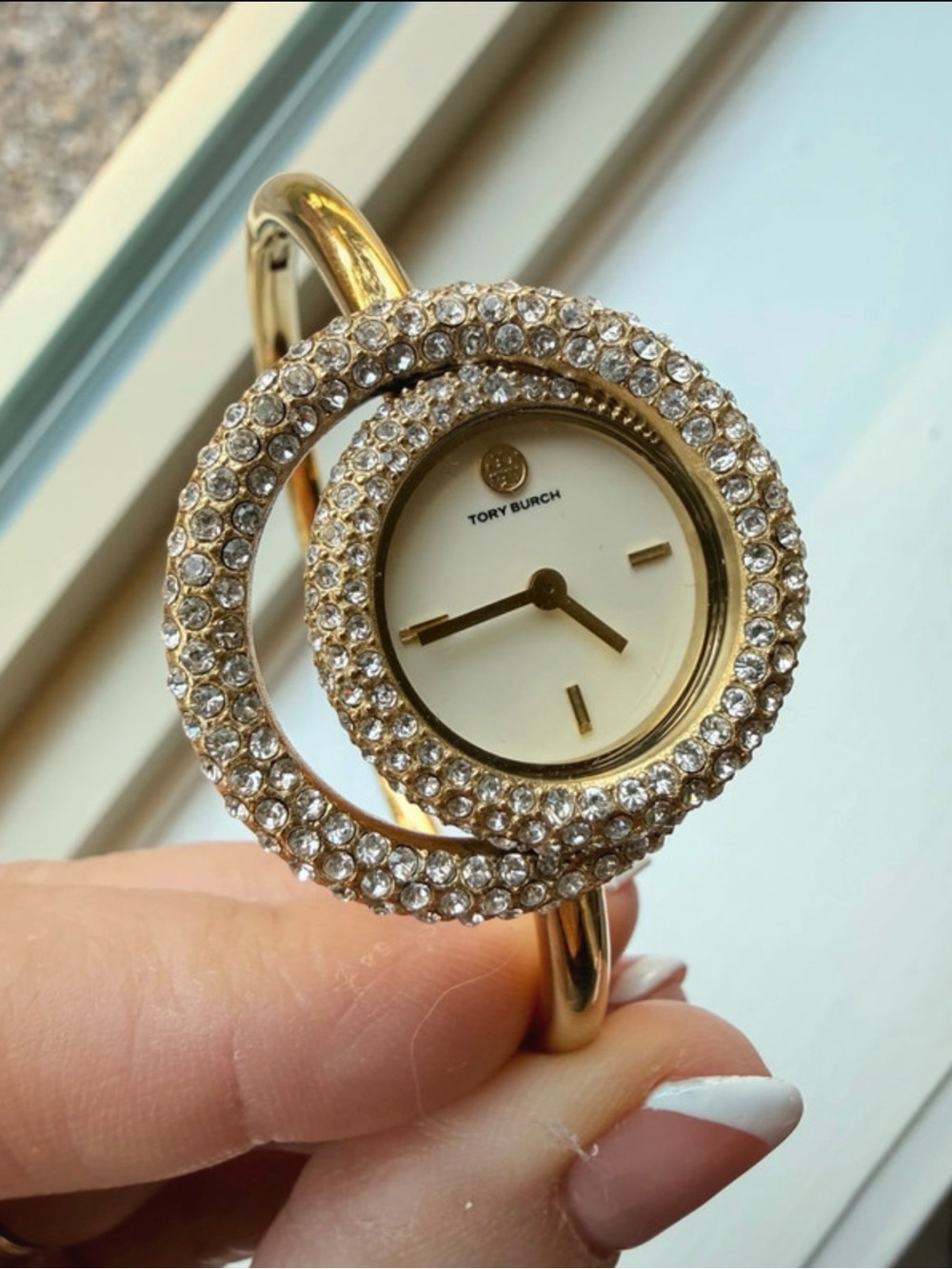 Tory Burch Gold Pave Bracelet Watch